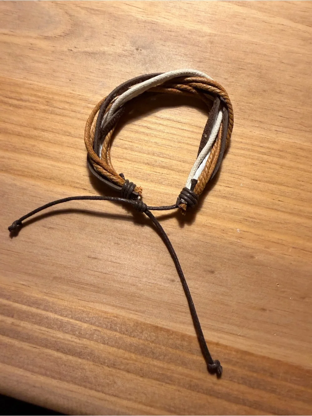 Men's Multi-Strand Leather Cord Bracelet - Brown & Tan